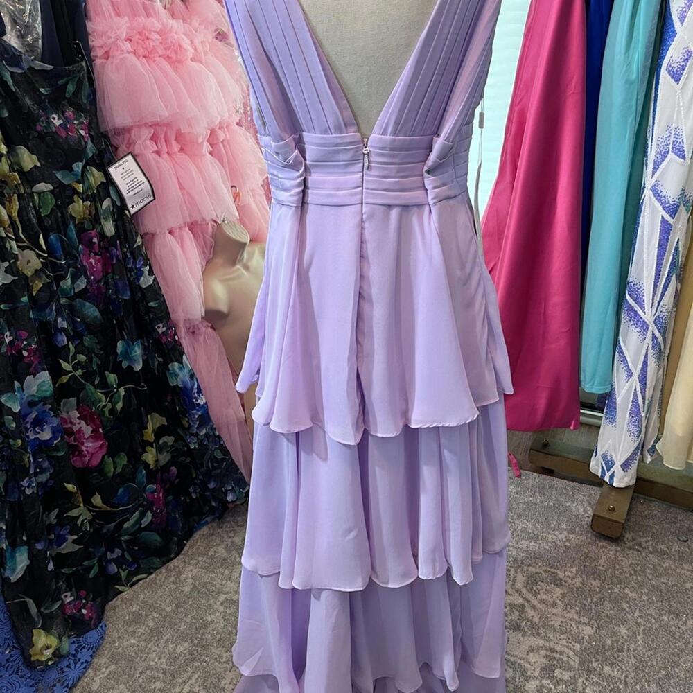 Chic Lilac Layered Prom Dress - Picture 4 of 6